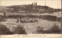 CPA Lyon Places Bellecourt and slope of Fourviere