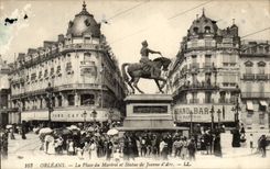 CPA Orleans the place of the martroi and Statue of Jeanne of arc
