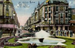 CPA Orleans Public garden Albert 1st Hotel of Berry Street of the Republic