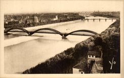 Lyon CPA View of the bridges on the Rhone