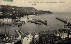 CPA Nice Entering of the port seen from of the castle