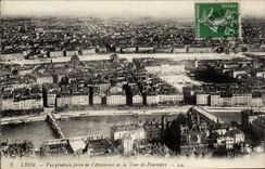 Lyon CPA View taken of the elevator of the Tower of Fourviere