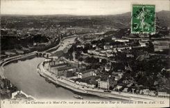 Lyon CPA Carthusian monks and gold the Mount seen from of the elevator of the Tower of Fourviere