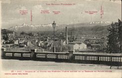 CPA Pau Bizanos und die Kette von den Pyrenees der Terrasse des Gaumens von Winter