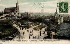 CPA Surroundings of Rouen Bonsecours the church and the monument of Jeanne of arc