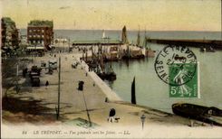 CPA Treport View in Richtung zu den Piers