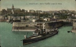 CPA Granville Boat Against outgoing destroyer of the lock