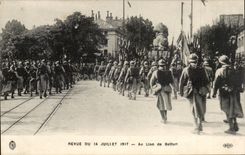 CPA Paris Re-examined of July 14th 1917 To the lion of Belfort Militaria