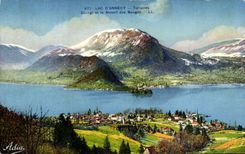 CPA Lake Annecy Talloires Duingt and solid mass of the Wallows