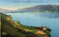 CPA Aix les Bains Lake of Le Bourget Seen from of Hautecombe