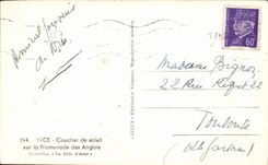 CPSM Nice Sunset on the walk of English