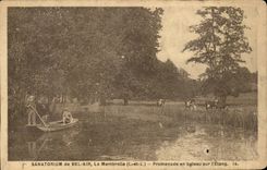 CPA Sanatorium de Bel Air La membrotte Promenade en bateau sur l'etang