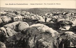 CPA Drill of Fontainebleau Falls of Apremont Overall picture of the plate