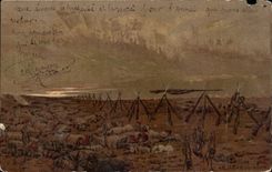 CPA Militaria the dream Scene of battle