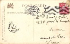 Das CPA Rotwild-anpirschende Zuruckbringen mit den Schmutzen verjagt mit dem Jagdhirsch