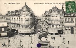 CPA Orleans places of Martroi Entering of the street of the Republic