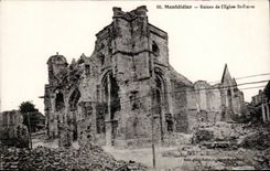 CPA Montdidier Ruins of the church St Pierre