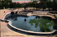 CPA Nimes Garten des Brunnens