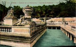 CPA Nimes Garten der romischen Bader des Brunnens
