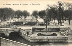 CPA Nimes Garten des Gesamtabbildungsbrunnens