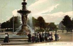 CPA Reims Bartholdi Fountain