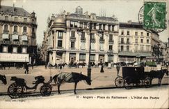Angers CPA post office building and Telegraphes Places rallying