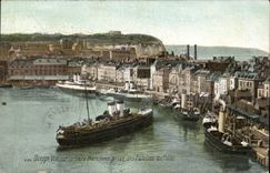 CPA Dieppe Seen on Train station maritime catch of cliffs of Pollet (boat boat ship)