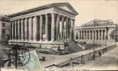 Nimes CPA das quadratische Haus und das Theater