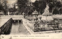 Garten Nimes-CPA der Brunnen romischen Bader