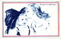 CPA Phantasiekind Elsass-Frau