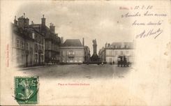 Reims CPA Places and Godinot fountain