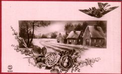 CPA Phantasie-Blumen-Rosen-Schwalbe