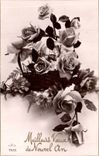 CPA Fantaisie Nouvel an Fleurs