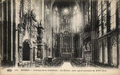 CPA Interior Rouen of the cathedral the Norman chorus stye ogival of 13th