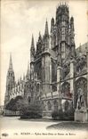 Rouen CPA Church Saint Ouen and Statue of Rollon