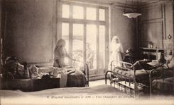 CPA Paris Hopital auxiliary n° a 226 room of wound Militaria