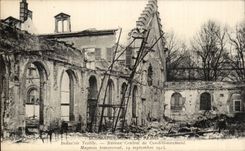 CPA Bombardment of Reims Textile industry central Office of conditioning transverse Store September 1914