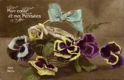 CPA Phantasie bluht mein Herz und meine Gedanken