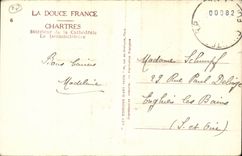 Interior Chartres CPA of the cathedral the deambulatoire