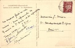 Interior Chartres CPA of the cathedral the deambulatoire