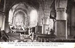 CPA After the passage of German the church of Barcy