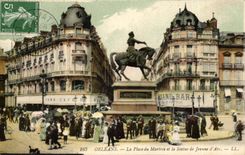 CPA Orleans the place of Martroi and Statue of Jeanne of arc