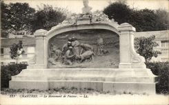 Chartres CPA the monument of Pasteur