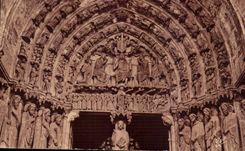 Chartres CPA the cathedral Southern Gate Tympanum of the last judgment to the teaching pier Christ