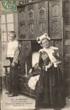 CPA Fantasy In Brittany closed Beds and cradles Folklore Costume