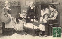 Brittany CPA closed beds Folklore Costume the visit of the gossips