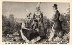 CPA Brittany Folklore In Brittany towards 1835 Pornic Costume of Pornicaises at that time