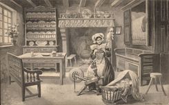 CPA Brittany Folklore Ropemaking machine