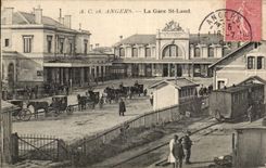 CPA Angers Train station Saint Laud Train