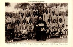 CPA Missions salesiennes Belgian Congo Kafubu the small indigenous seminar around Mgr Sak Mayor apostolic